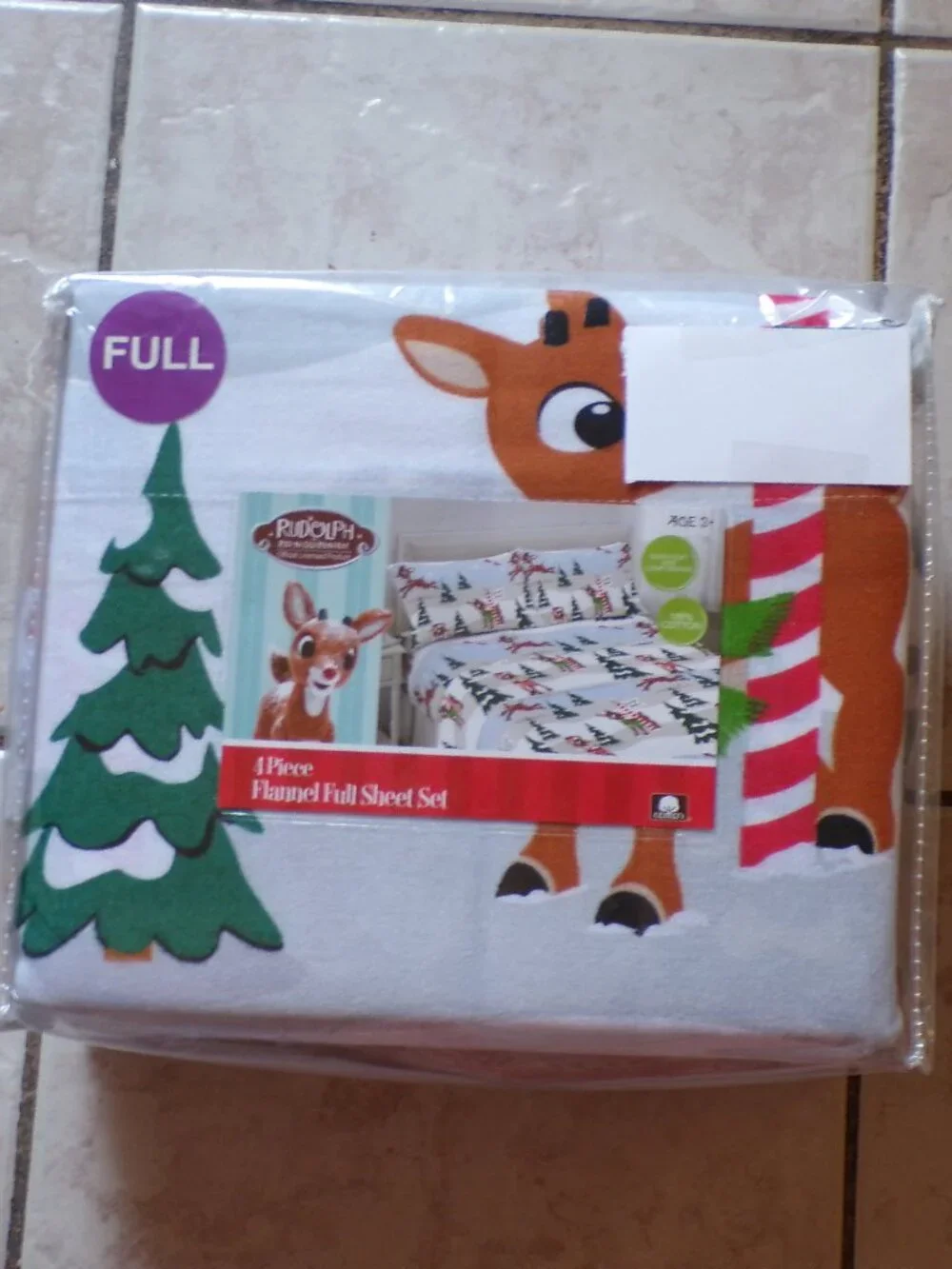 RUDOLPH THE RED NOSED REINDEER CHRISTMAS FLANNEL SHEETS 3 PIECE SET FULL SIZE